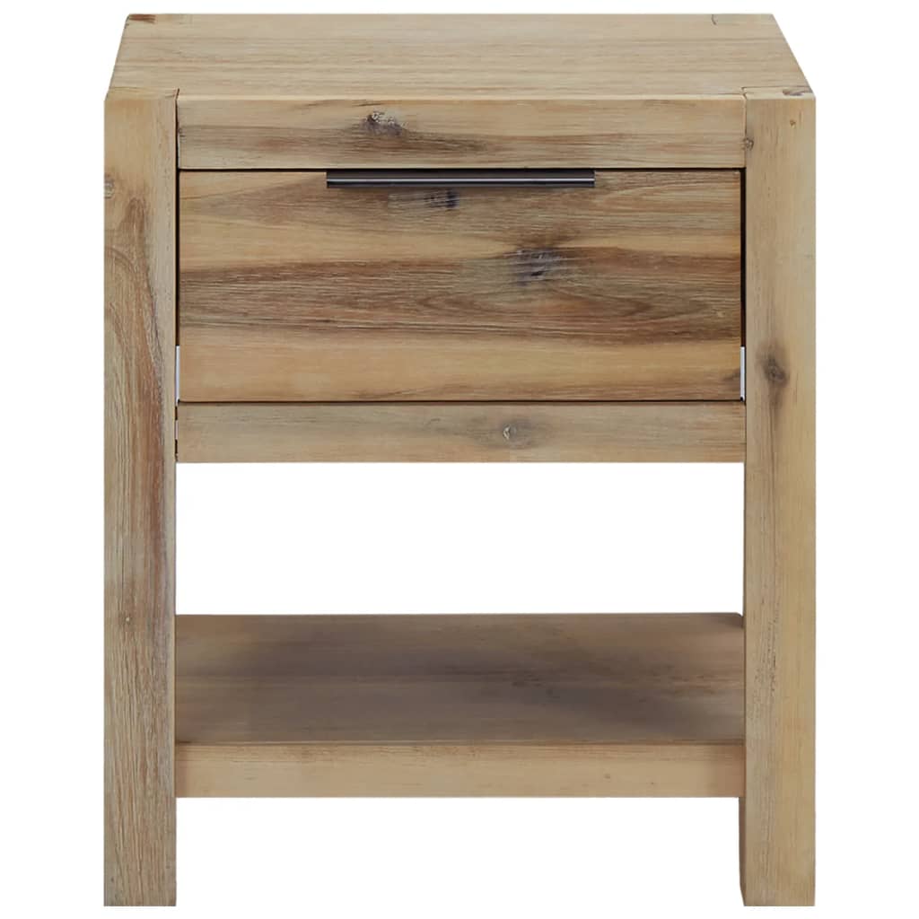 Nachtkastje Met Lade 40X30X48 Cm Massief Acaciahout 1