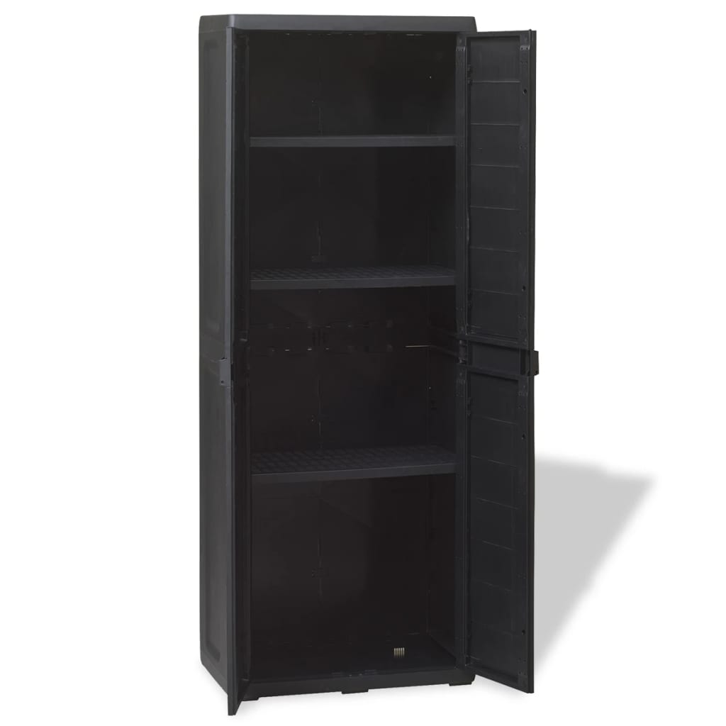 Tuinkast Met 3 Schappen 65 x 38 x 171 cm Zwart