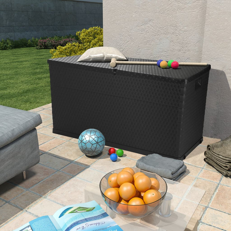 Tuinbox 120X56X63 Cm Polypropeen Rattan Kleurig Antraciet