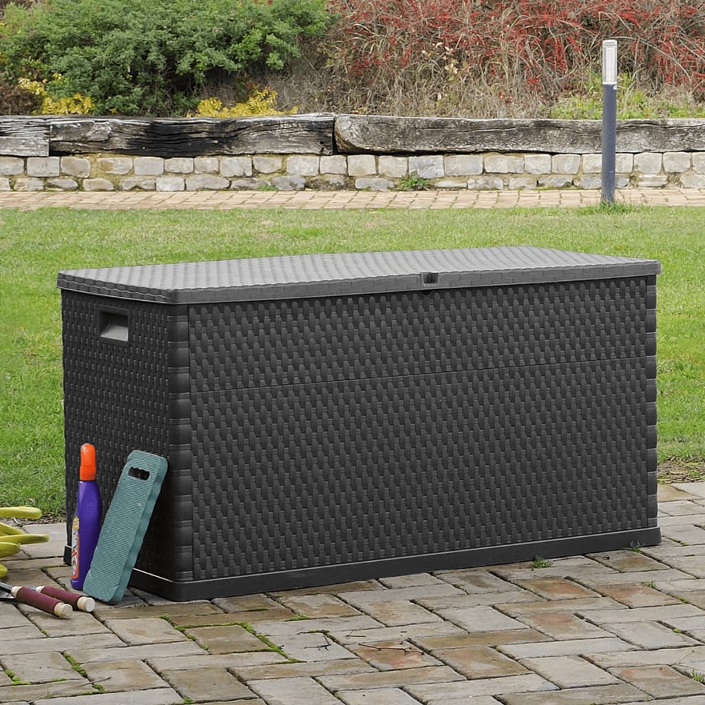 Tuinbox 120X56X63 Cm Polypropeen Rattan Kleurig Antraciet