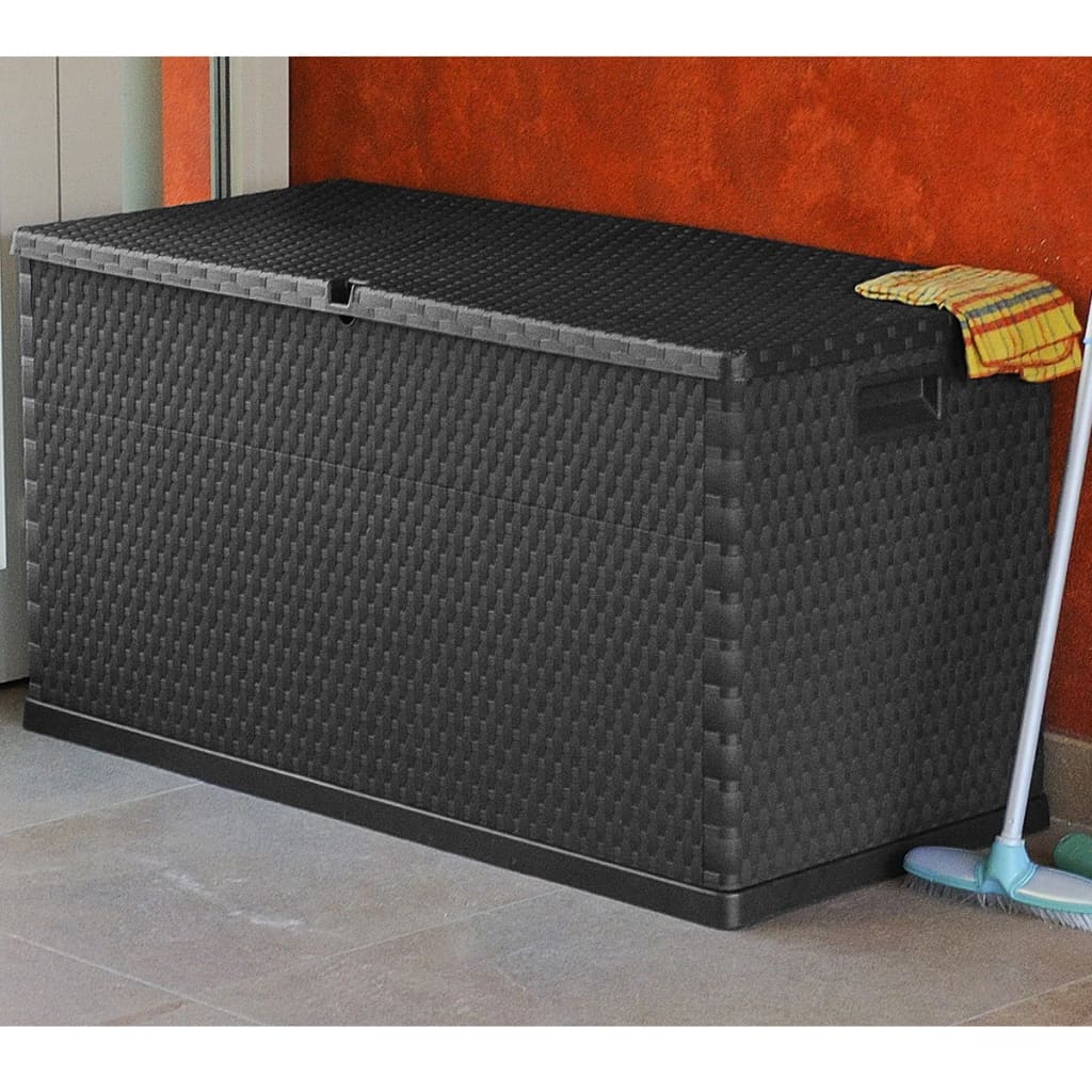 Tuinbox 120X56X63 Cm Polypropeen Rattan Kleurig Antraciet