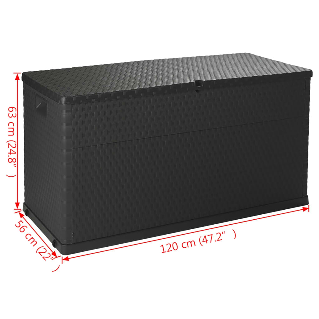 Tuinbox 120X56X63 Cm Polypropeen Rattan Kleurig Antraciet