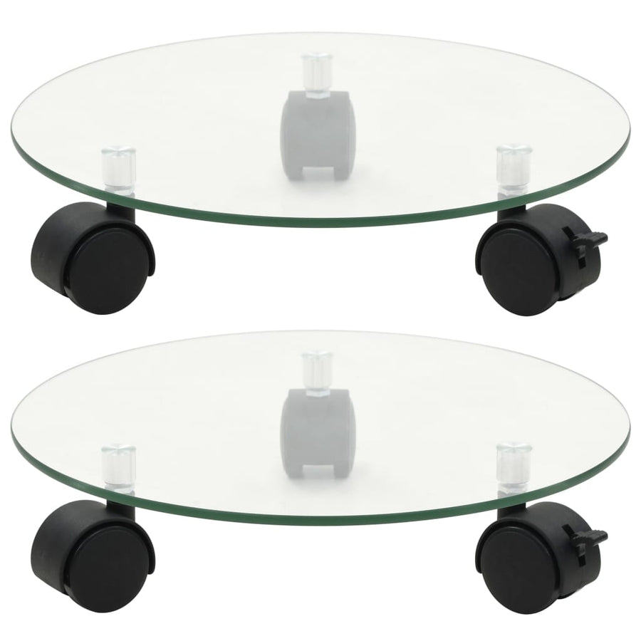 Plantenrollers Rond 28 Cm Gehard Glas 2 St