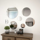 Wandspiegelset rond glas 7-delig
