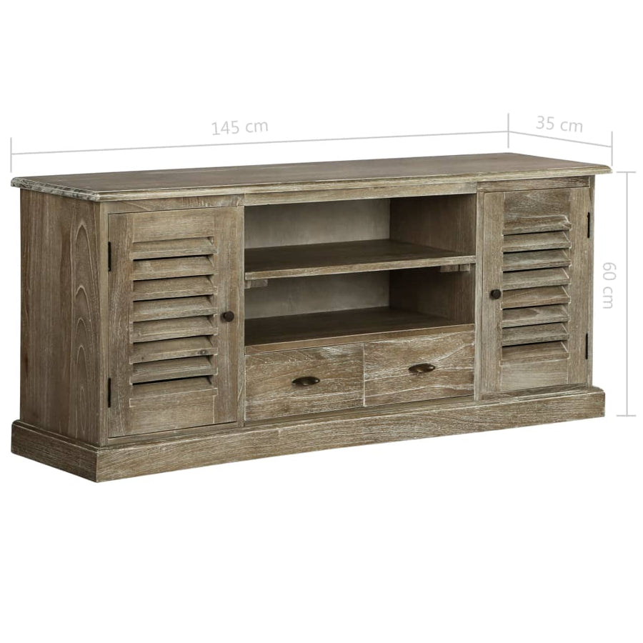 Tv-Meubel 145X35X60 Cm Massief Mindihout