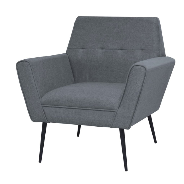 Fauteuil Staal En Stof Lichtgrijs