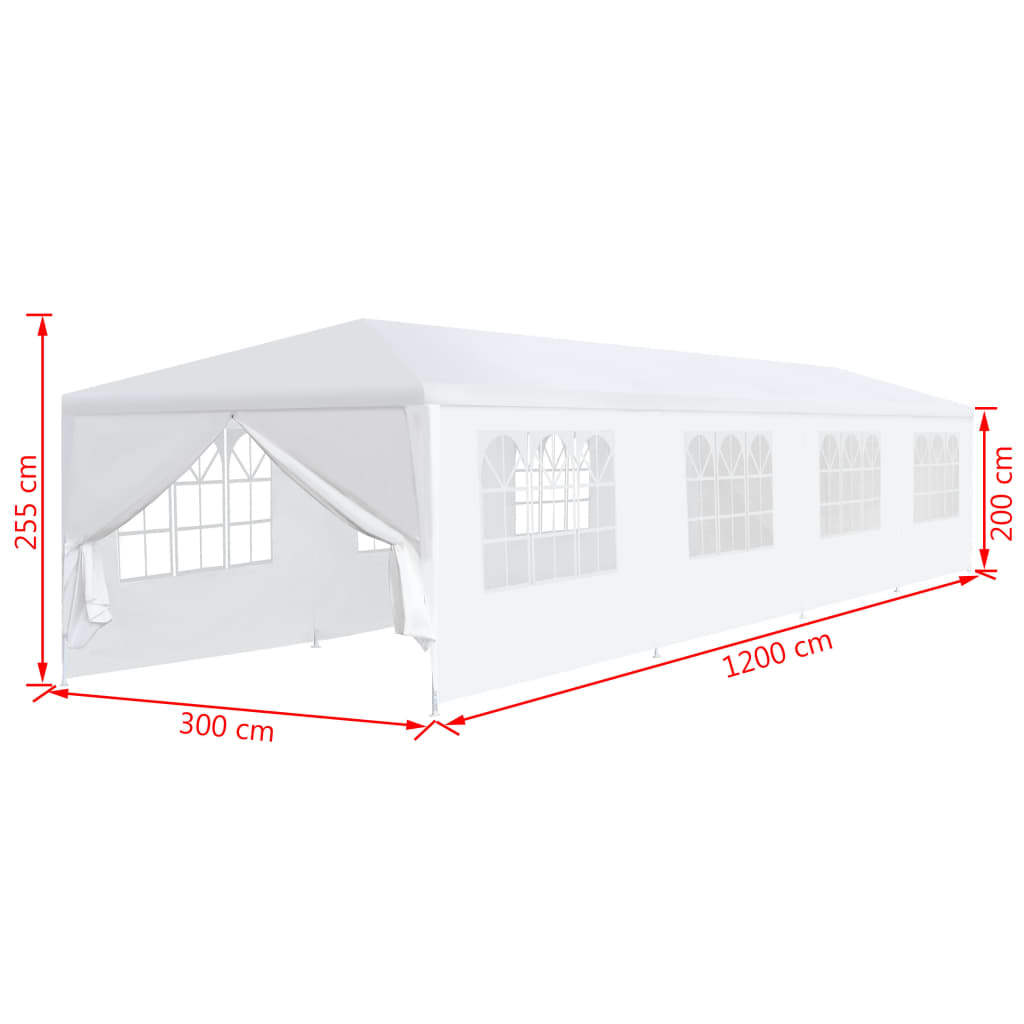 Partytent 3 x 12 m Wit