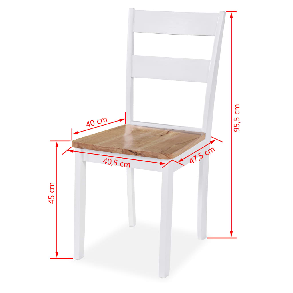 Eetkamerset Mdf En Rubberwood Wit -Delig 3