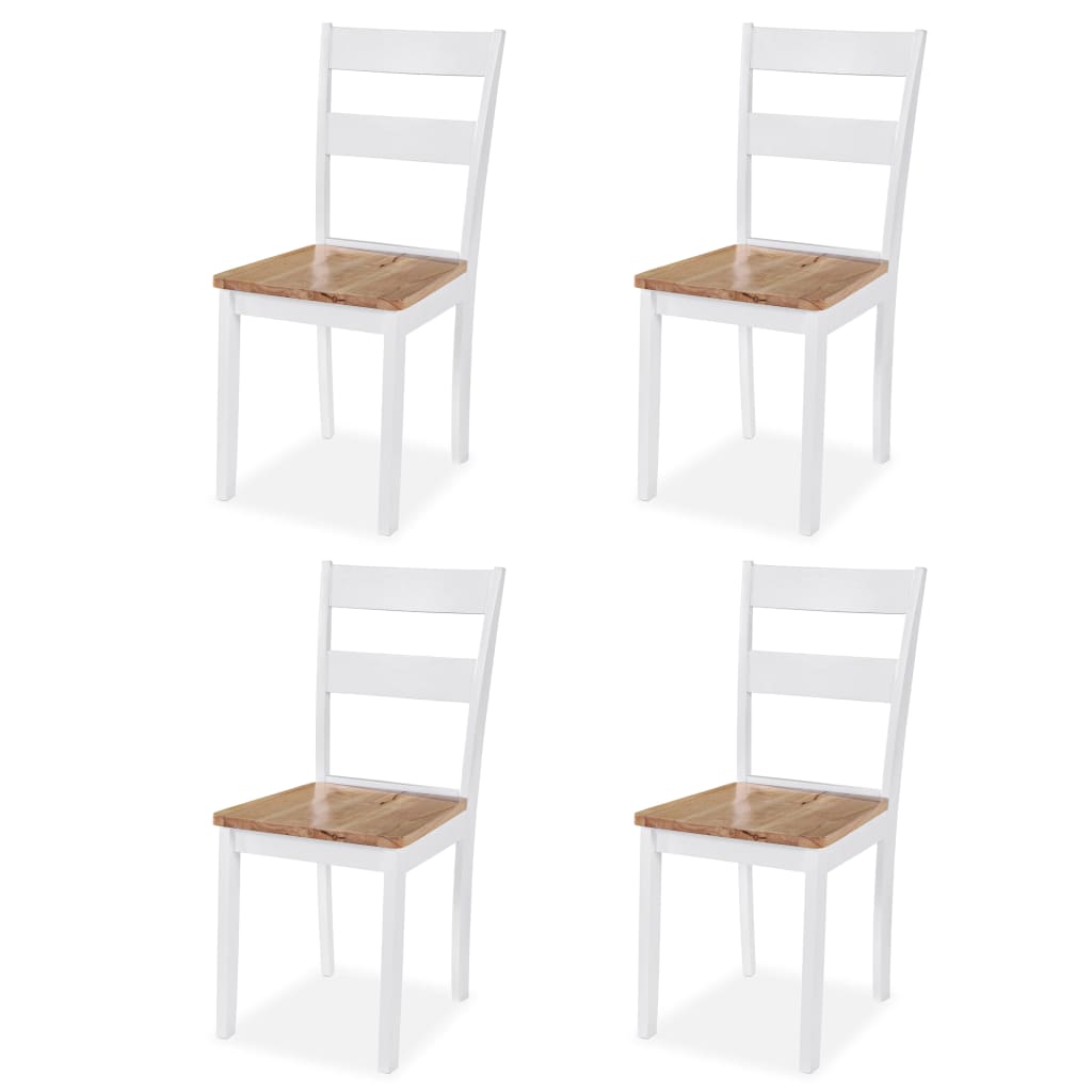 Eetkamerset Mdf En Rubberwood Wit -Delig 5