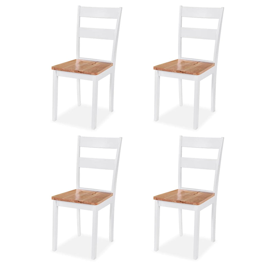 Eetkamerset Mdf En Rubberwood Wit -Delig 5