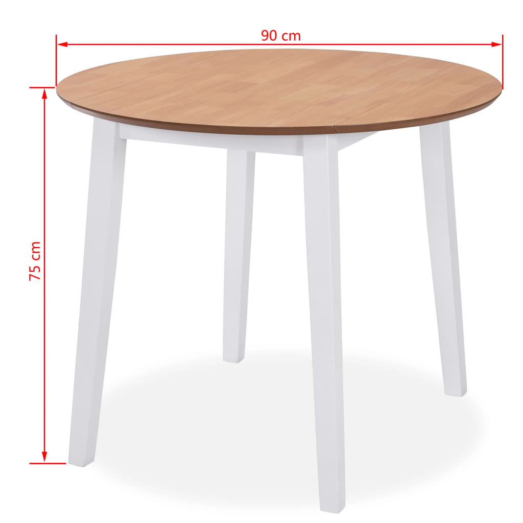Eetkamerset Mdf En Rubberwood Wit -Delig 5