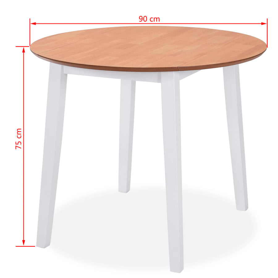 Eetkamerset Mdf En Rubberwood Wit -Delig 5