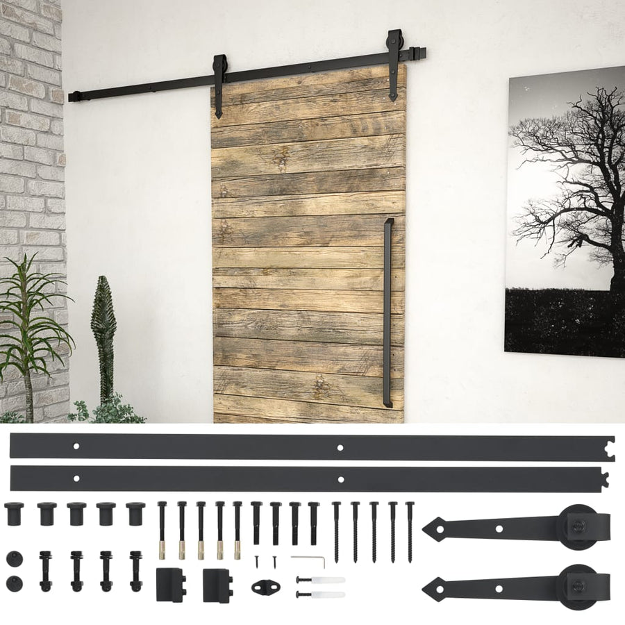 Doos Met Onderdelen Voor Schuifdeur Staal 1 183 cm Zwart