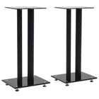 Luidsprekerstandaarden 2 stuks gehard glas zwart 61 cm