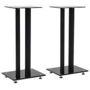 Luidsprekerstandaarden 2 stuks gehard glas zwart 61 cm