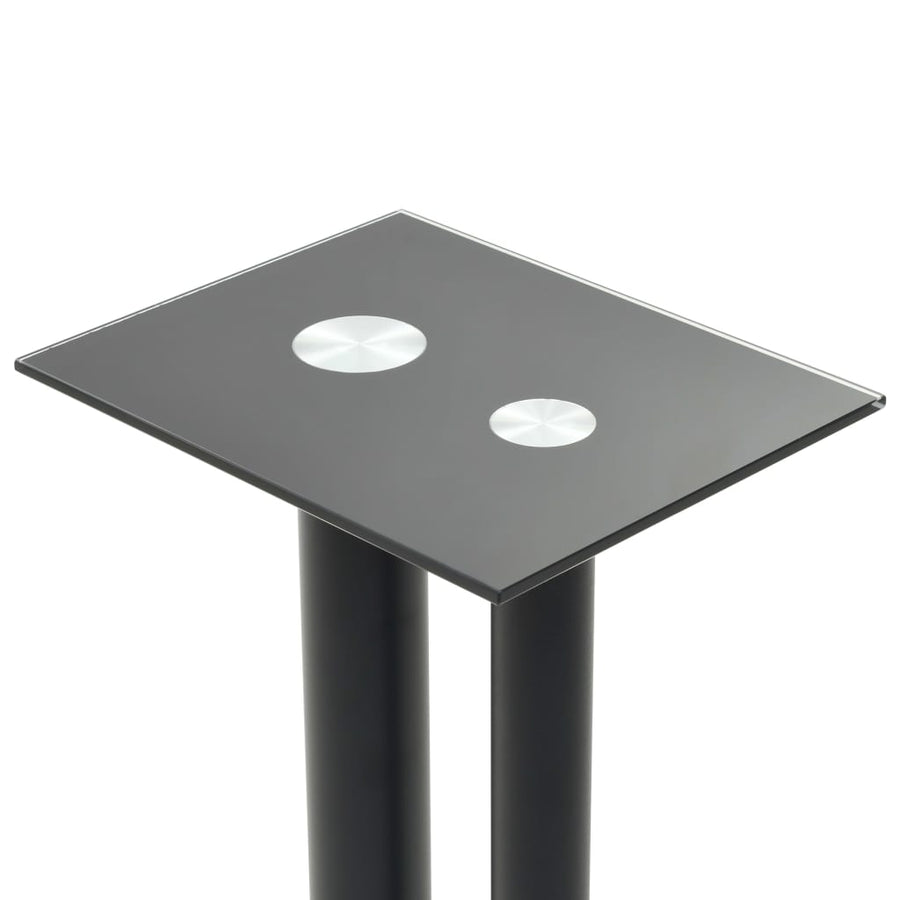 Speakerstandaarden zuil-ontwerp gehard glas zwart 2 st Zwart 2 pilaren
