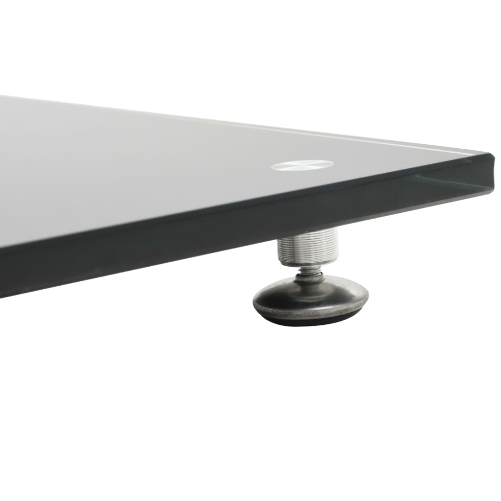Speakerstandaarden zuil-ontwerp gehard glas zwart 2 st Zwart 2 pilaren