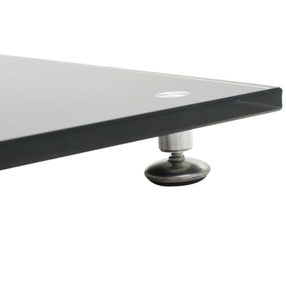Speakerstandaarden zuil-ontwerp gehard glas zwart 2 st Zwart 2 pilaren