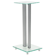 Speakerstandaarden zuil-ontwerp gehard glas zilver 2 st Zilver