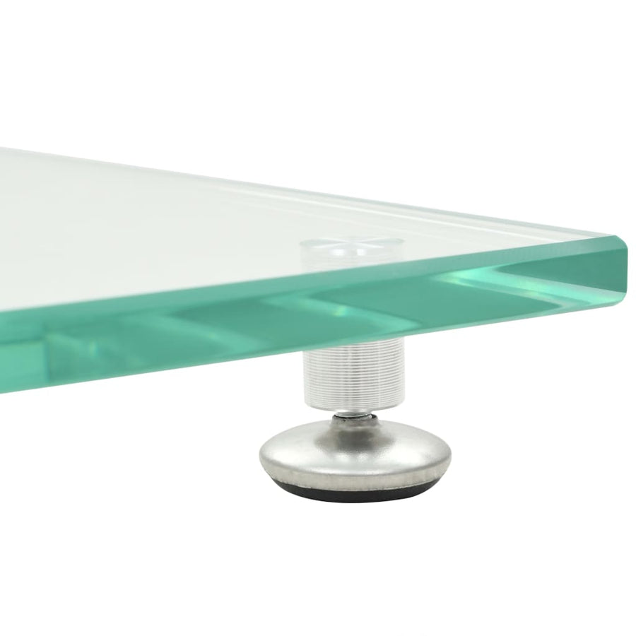 Speakerstandaarden zuil-ontwerp gehard glas zilver 2 st Zilver