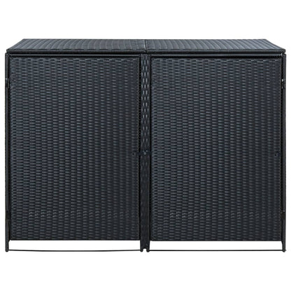 Containerberging Dubbel 148X80X111 Cm Poly Rattan Zwart