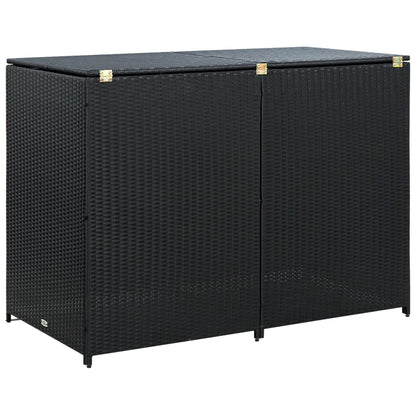 Containerberging Dubbel 148X80X111 Cm Poly Rattan Zwart