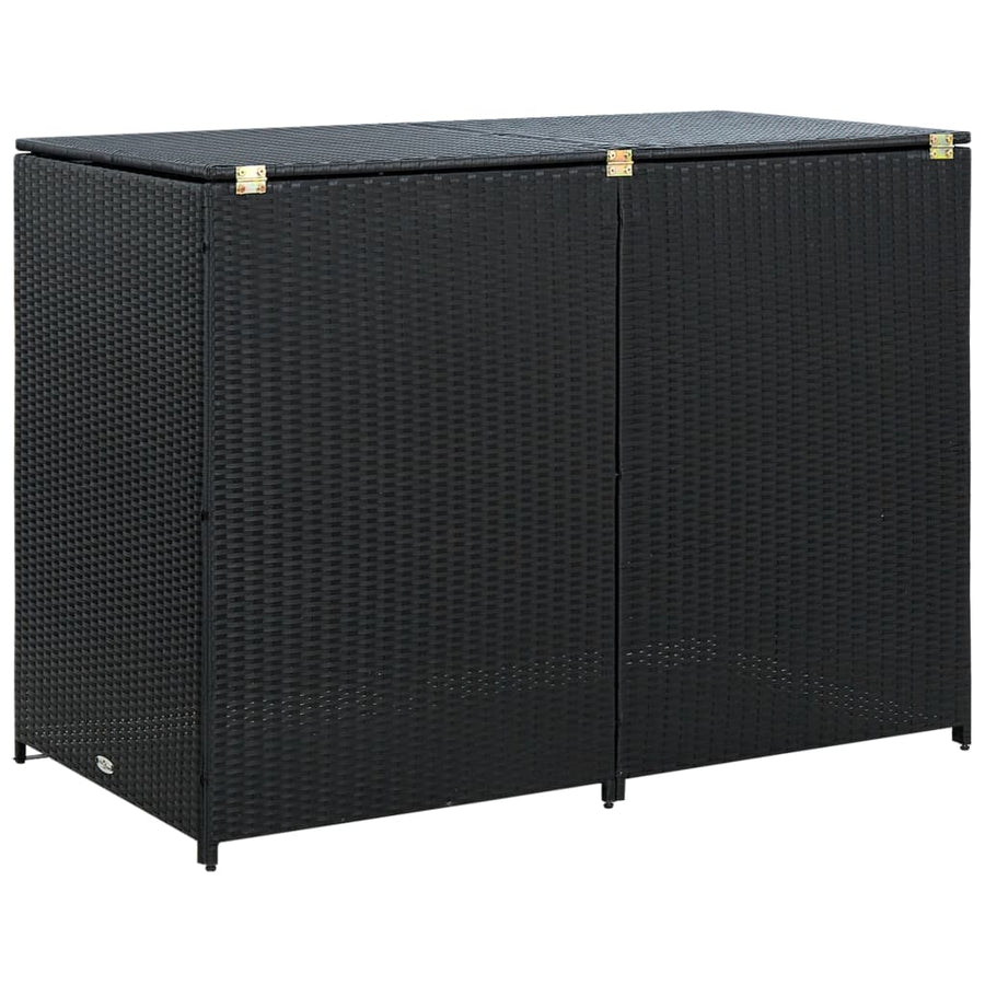 Containerberging Dubbel 148X80X111 Cm Poly Rattan Zwart