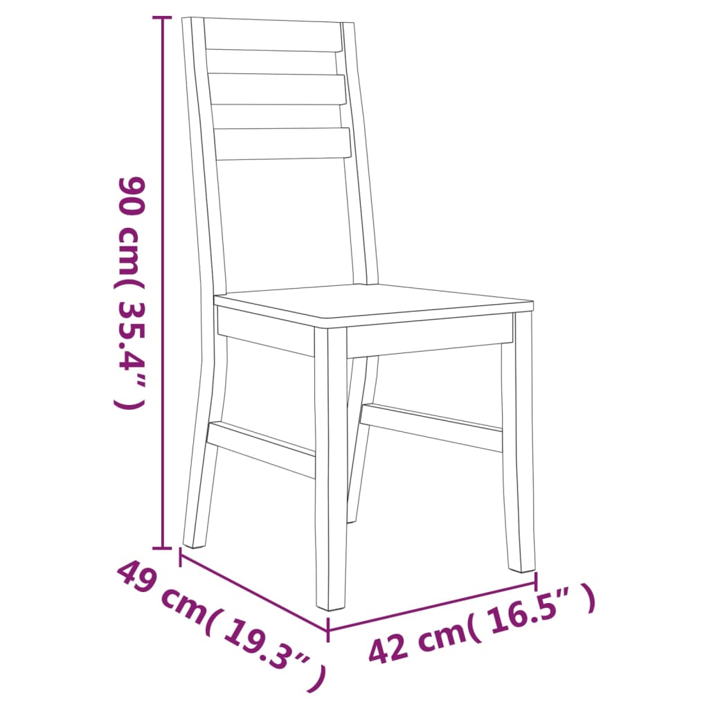 Eetkamerstoelen Massief Acaciahout 2