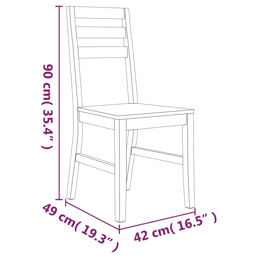 Eetkamerstoelen Massief Acaciahout 2