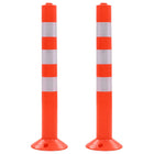 Verkeerspalen 75 cm kunststof rood 2 st