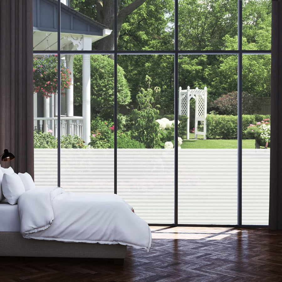Privacyfolie matte strepen zelfklevend 0,9x5 m 1 0.9 x 5 m Mat gestreept