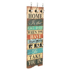Wall coat rack with 6 hooks HOME IS 120x40 cm