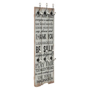 Wandkapstok 120x40 cm met 6 haken MDF zwart wit