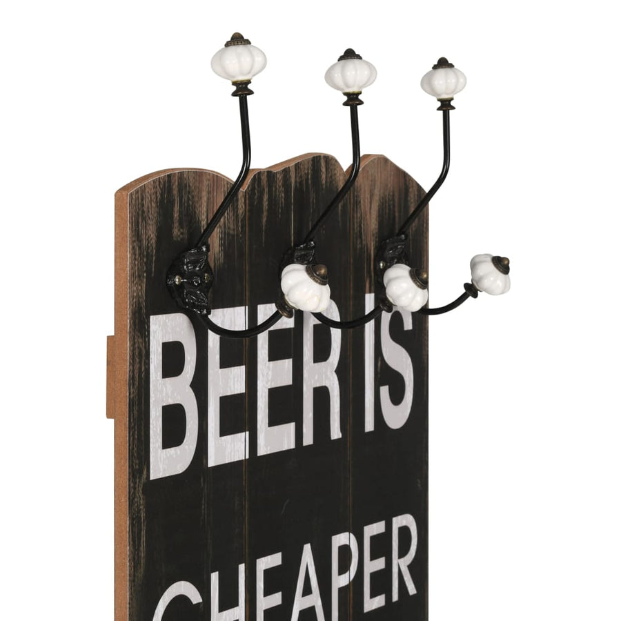 Wandkapstok Met 6 Haken 120X40 Cm Beer Cheaper
