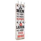Wall coat rack with 6 hooks MEN LADIES 120x40 cm