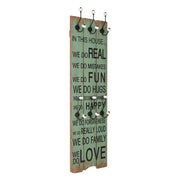 Wandkapstok 120x40 cm groen zwart met 6 haken