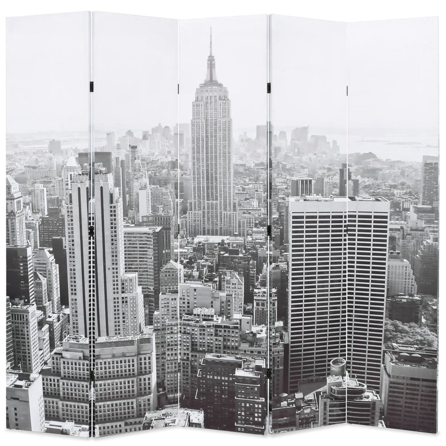 Kamerscherm New York Bij Daglicht 200X170 Cm Zwart En Wit 200 x 170 cm