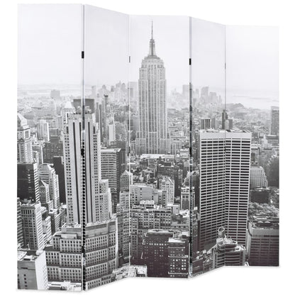 Kamerscherm New York Bij Daglicht 200X170 Cm Zwart En Wit 200 x 170 cm