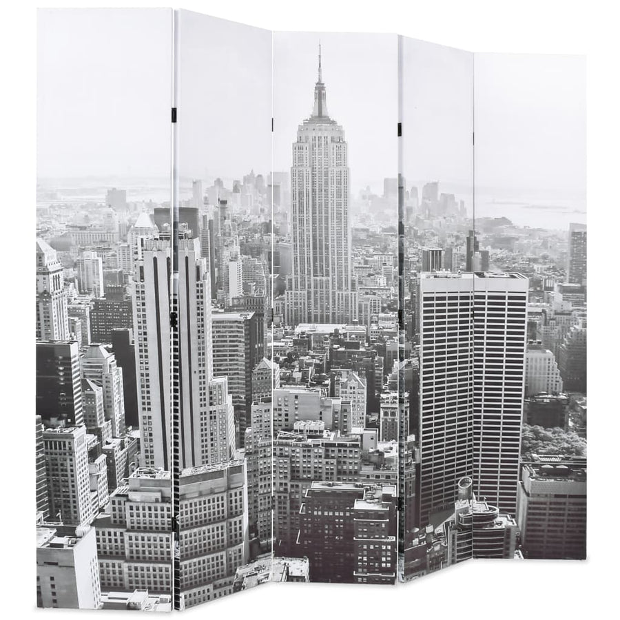Kamerscherm New York Bij Daglicht 200X170 Cm Zwart En Wit 200 x 170 cm