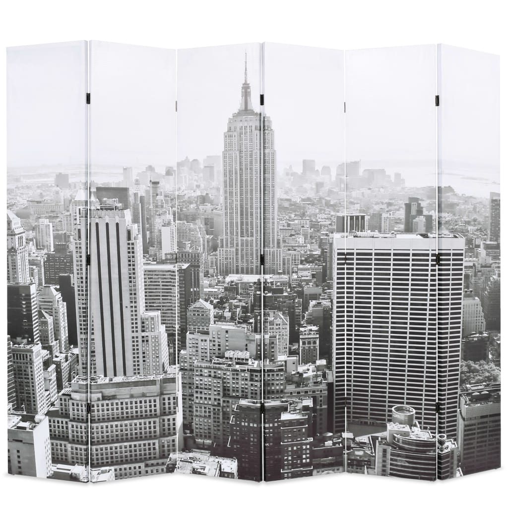 Kamerscherm New York Bij Daglicht 228X170 Cm Zwart En Wit 228 x 170 cm