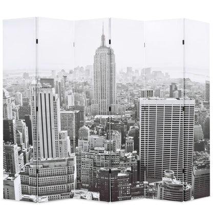 Kamerscherm New York Bij Daglicht 228X170 Cm Zwart En Wit 228 x 170 cm