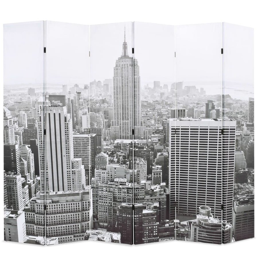 Kamerscherm New York Bij Daglicht 228X170 Cm Zwart En Wit 228 x 170 cm