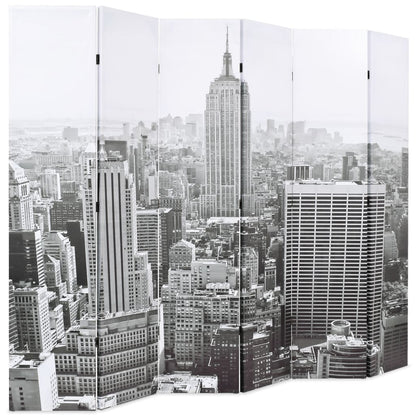 Kamerscherm New York Bij Daglicht 228X170 Cm Zwart En Wit 228 x 170 cm