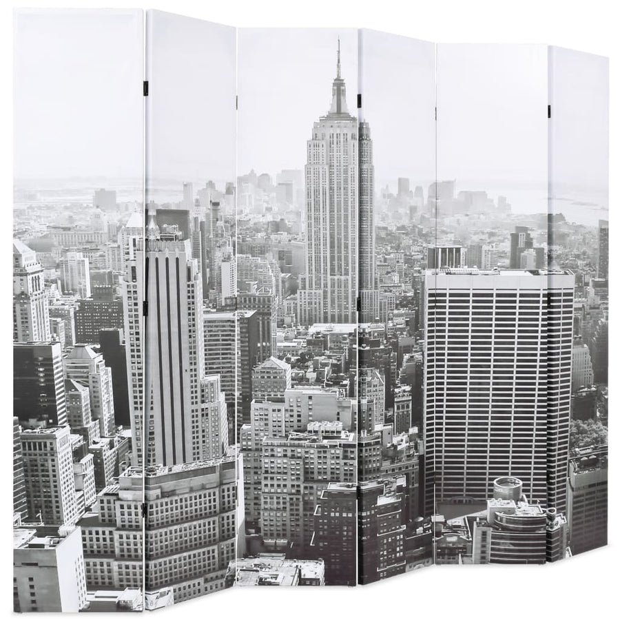 Kamerscherm New York Bij Daglicht 228X170 Cm Zwart En Wit 228 x 170 cm