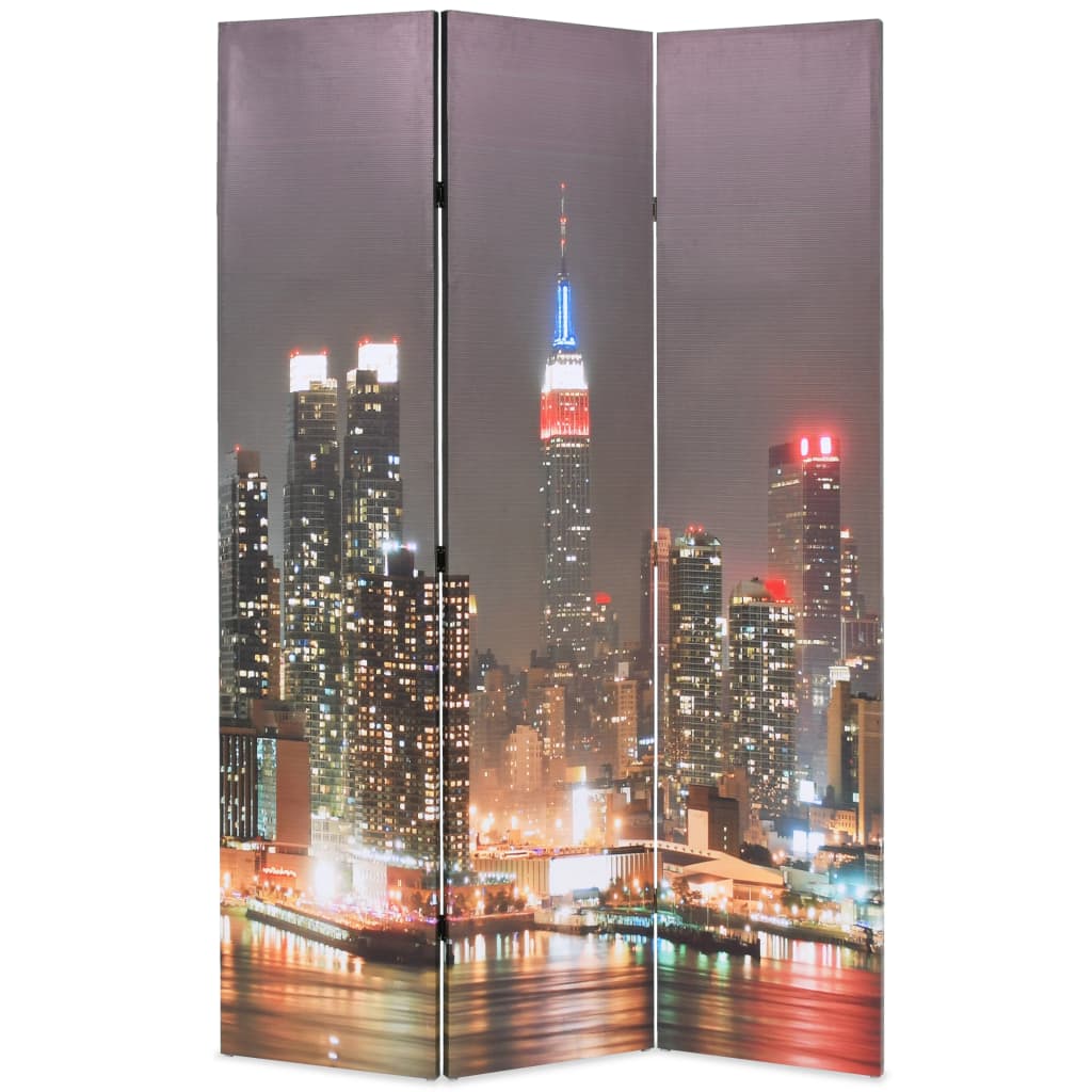 Kamerscherm inklapbaar New York bij nacht 120x170 cm