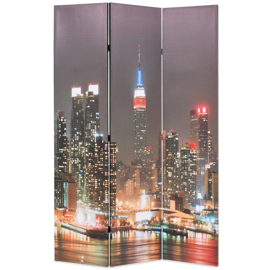 Kamerscherm inklapbaar New York bij nacht 120x170 cm
