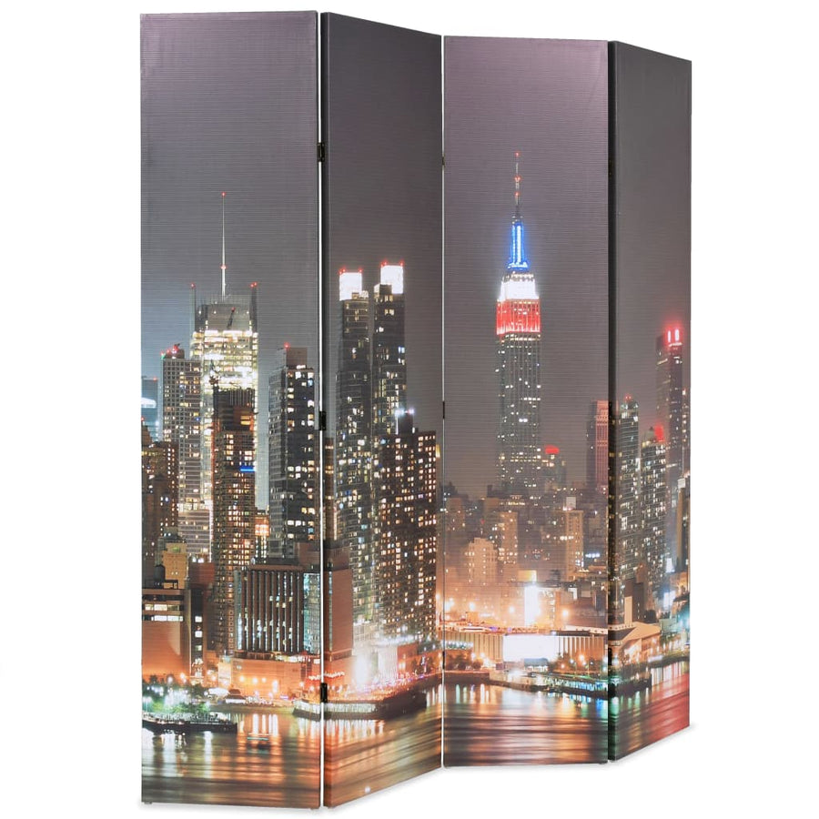 Kamerscherm inklapbaar New York bij nacht 160x170 cm