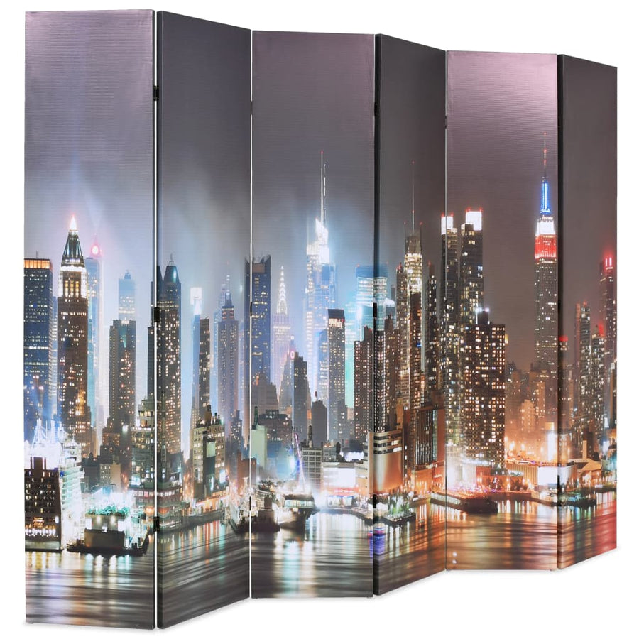 Kamerscherm Inklapbaar New York Bij Nacht 228X170 Cm 228 x 170 cm