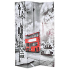 Folding room divider London bus 120x170 cm black and white