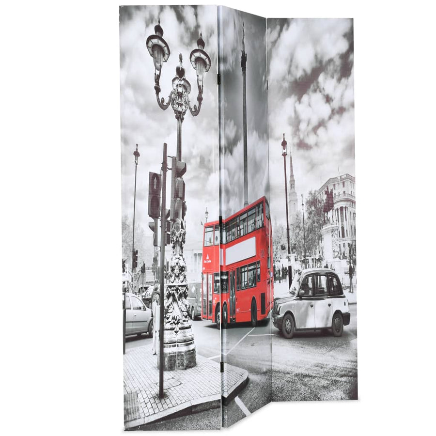 Kamerscherm Inklapbaar Londen Bus 120X170 Cm Zwart En Wit